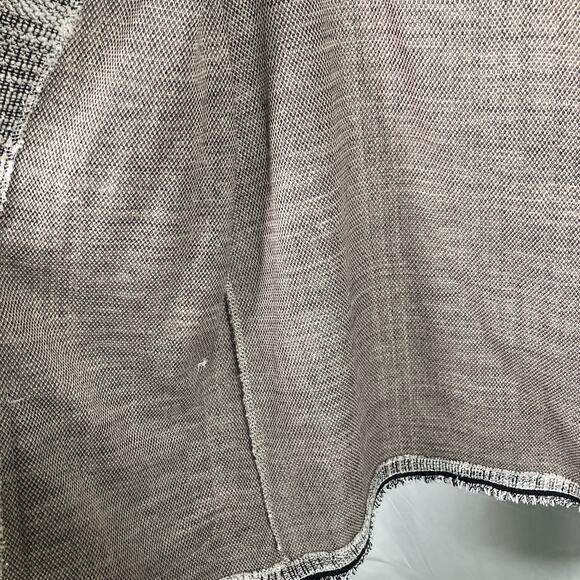 Max Studio 1X Open Front Bouclé Knit Blazer Jacket Tweed Fringe Edge Plaid - Picture 8 of 15